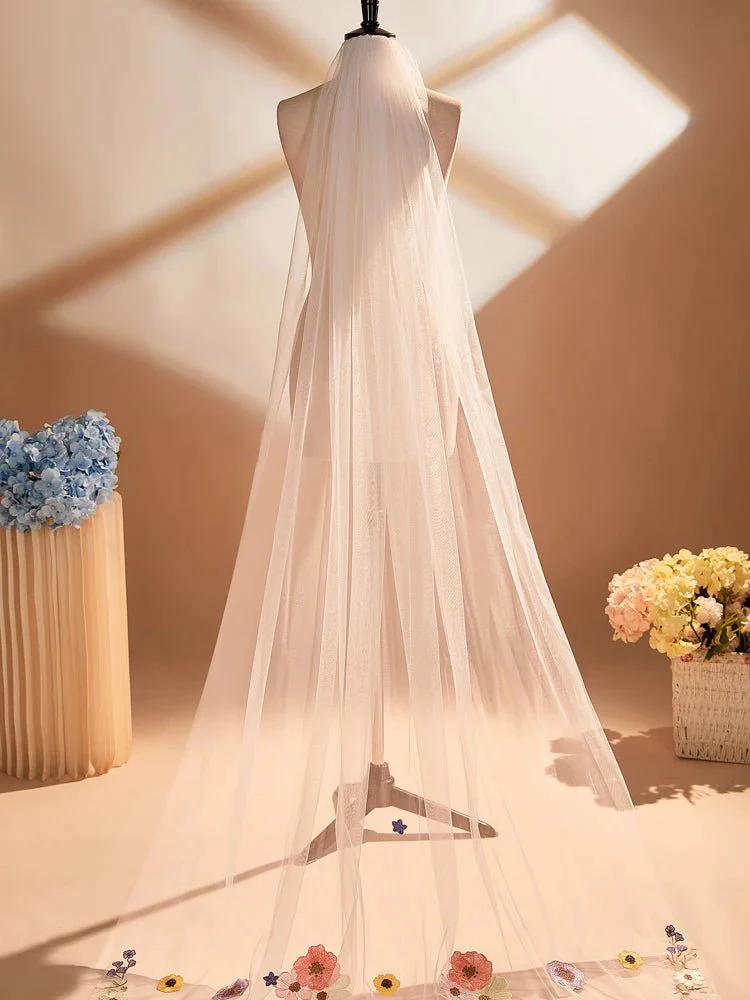 Amara | Coloured Flower Veil - Image 4