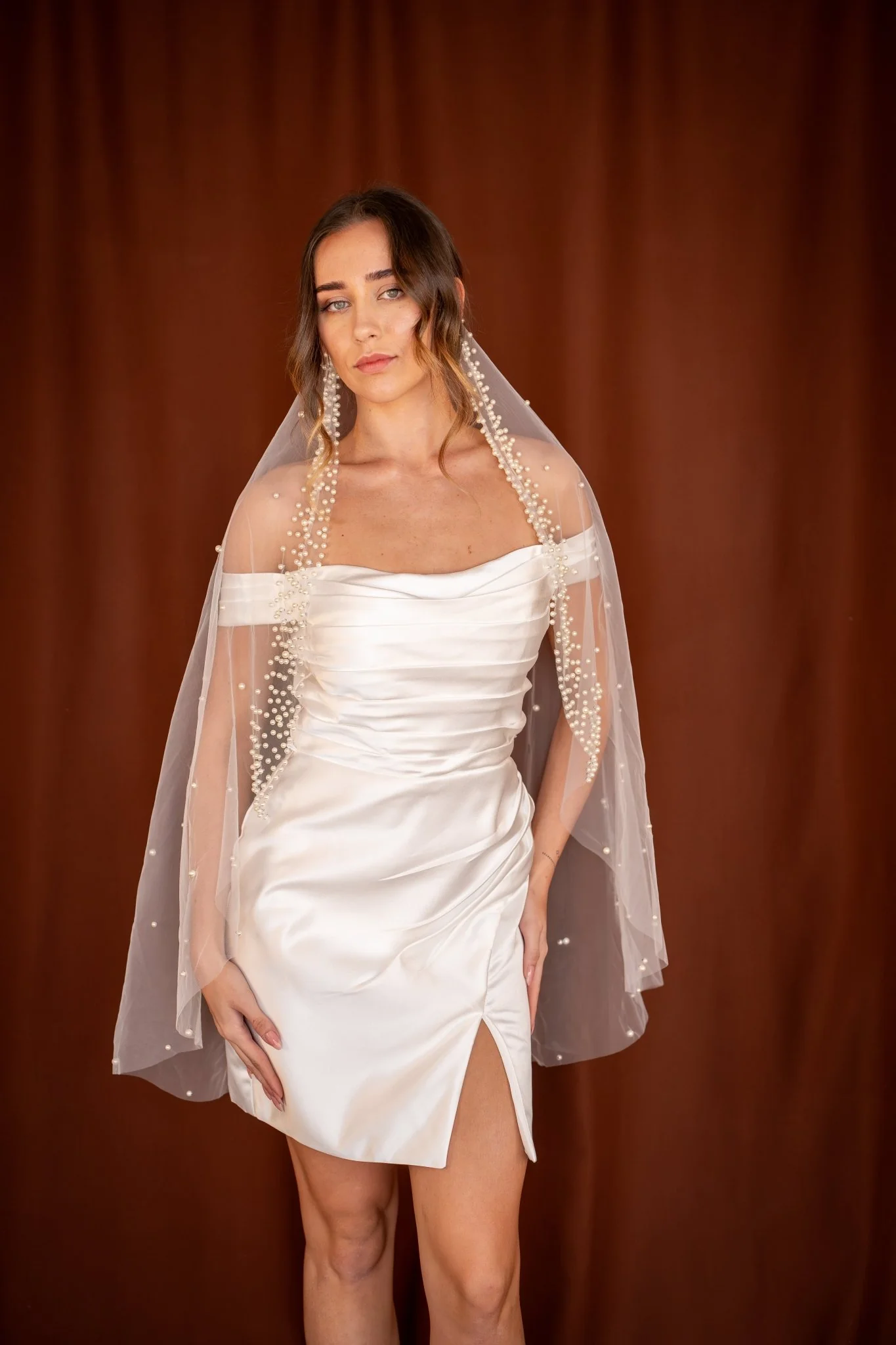 Colette | Pearl Framed Veil - Image 4