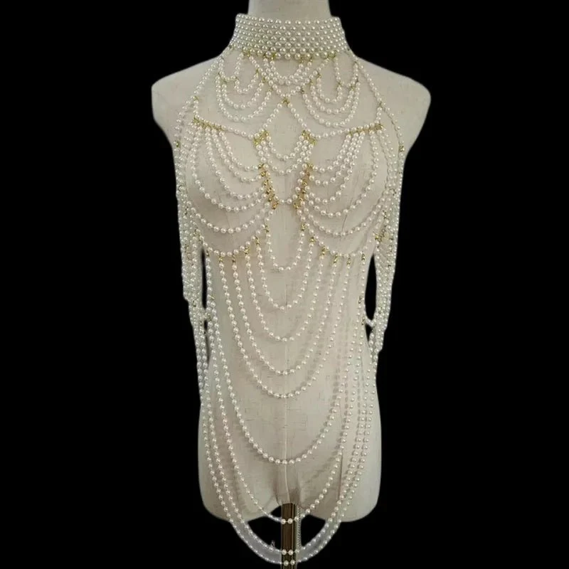 Elara | Pearl and Gold Plated Body Chain - Image 7