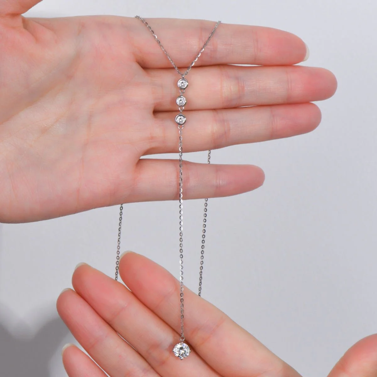 Elise | Moissanite Drop Pendant Necklace - Image 3