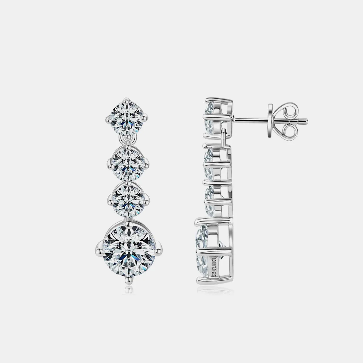 Eliza | 4ct Moissanite Drop Stud Earrings - Image 3