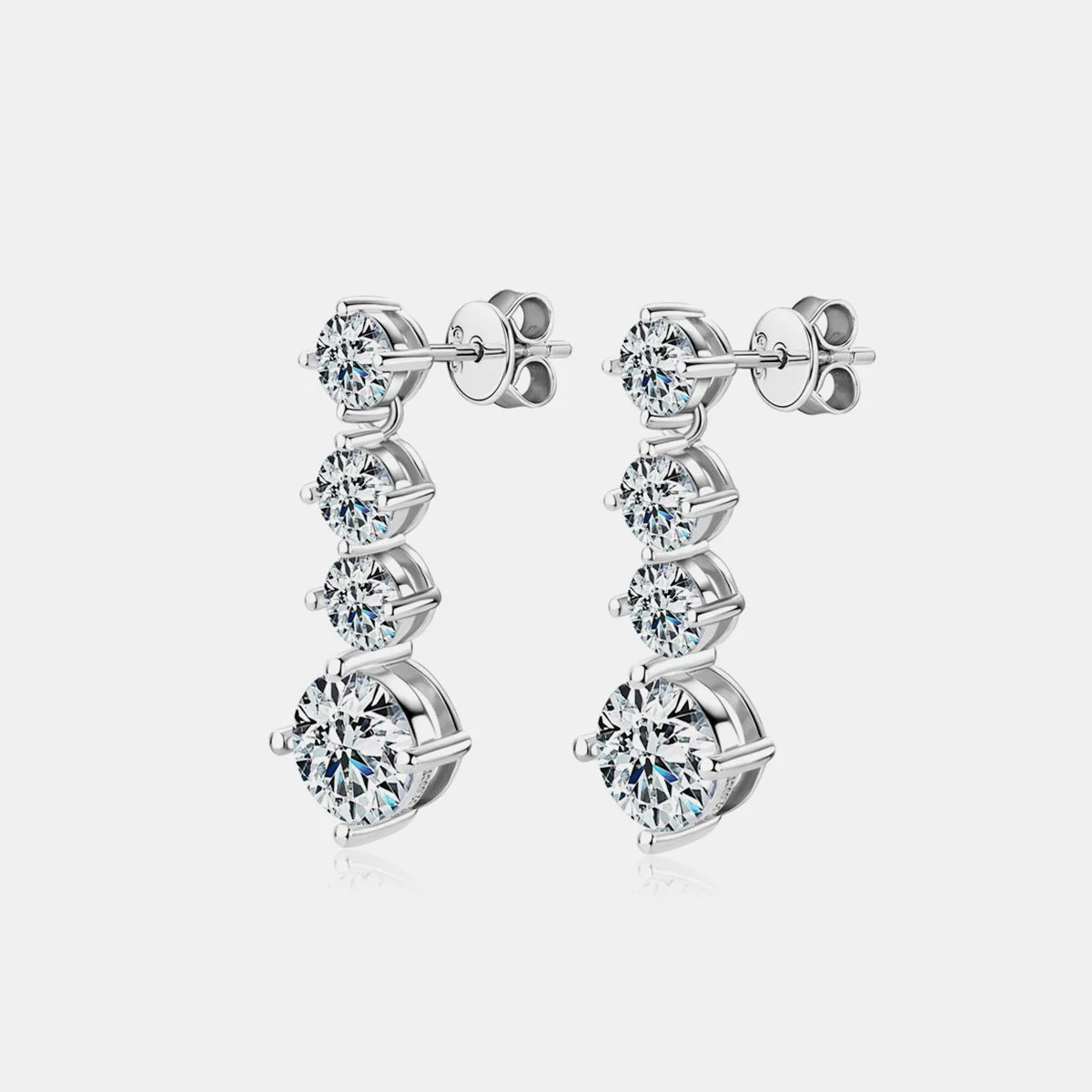 Eliza | 4ct Moissanite Drop Stud Earrings - Image 4