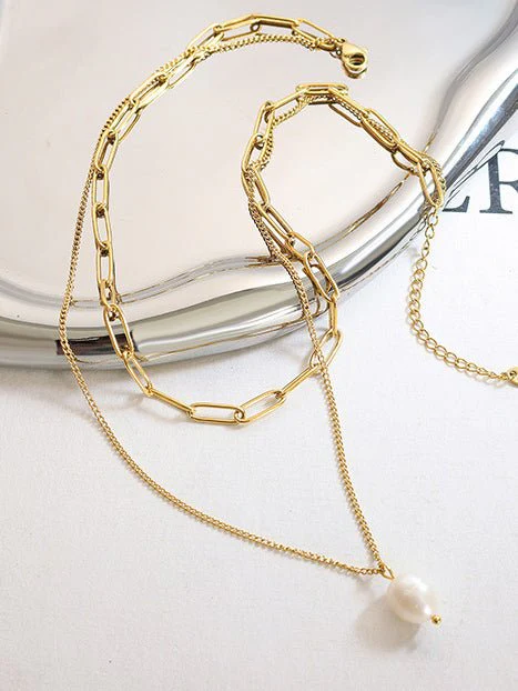 Imogen | Pearl Link Necklace - Image 3