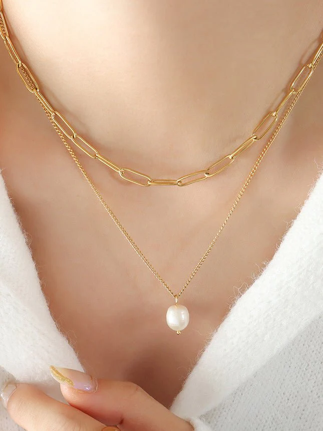 Imogen | Pearl Link Necklace - Image 6