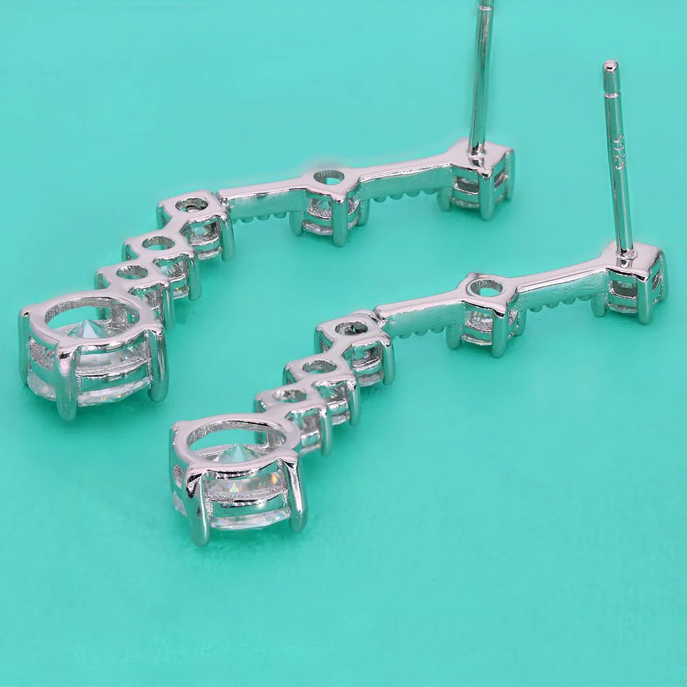 Jade | Moissanite Drop Stud Earrings - Image 4