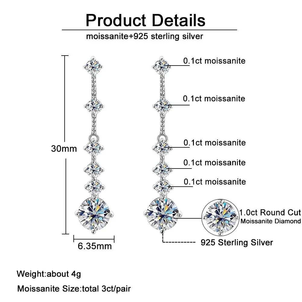 Jade | Moissanite Drop Stud Earrings - Image 5