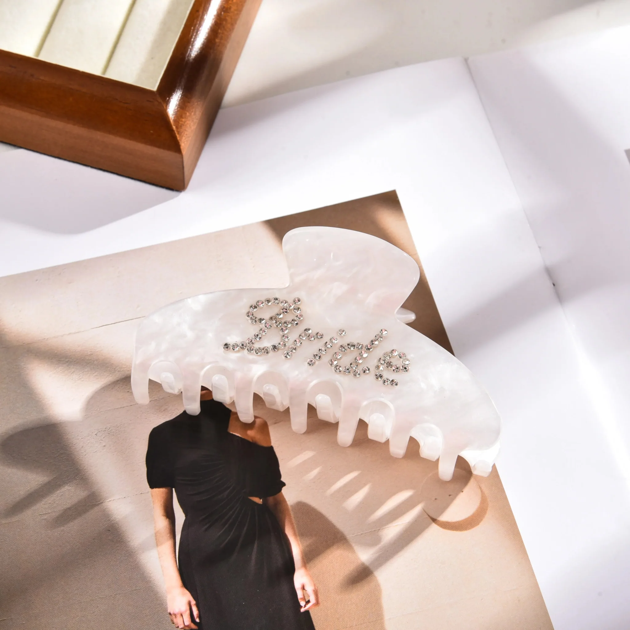 Rhinestone Bride Hair Claw Clip - Image 5