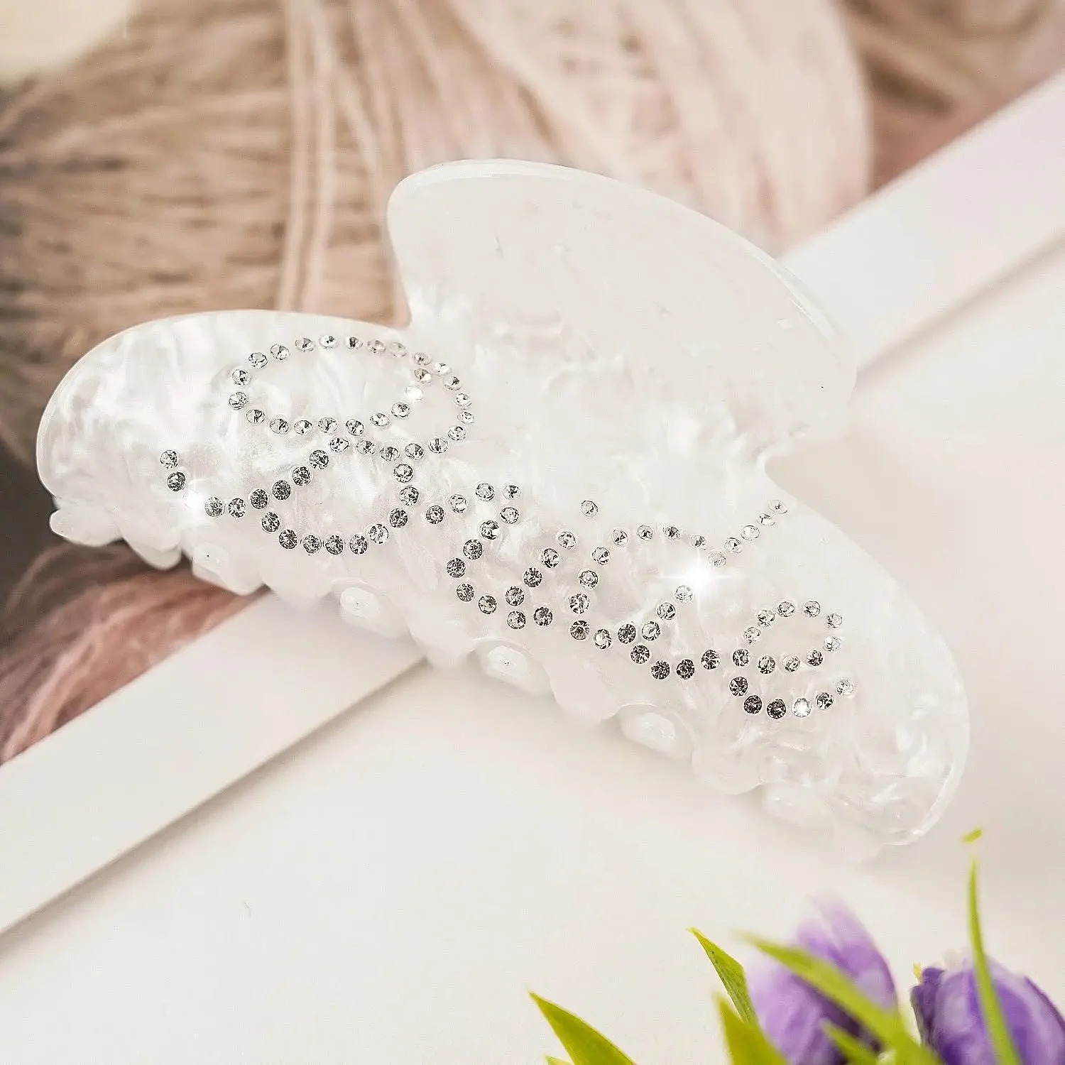 Rhinestone Bride Hair Claw Clip - Image 6